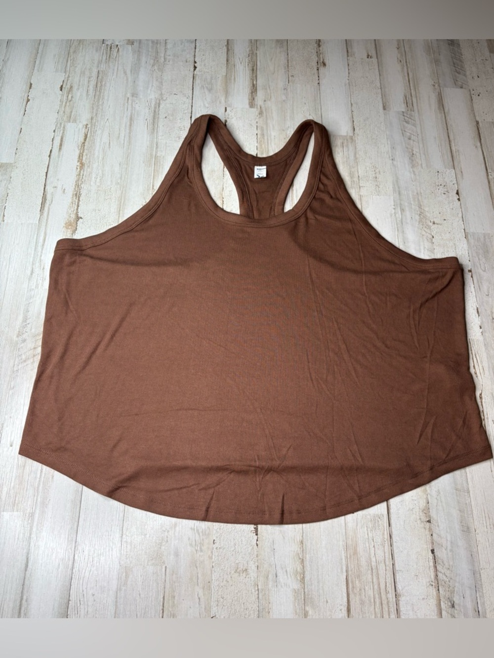 Women’s Navy Go Dry  Brown Ribbed Tank Top Size 4X